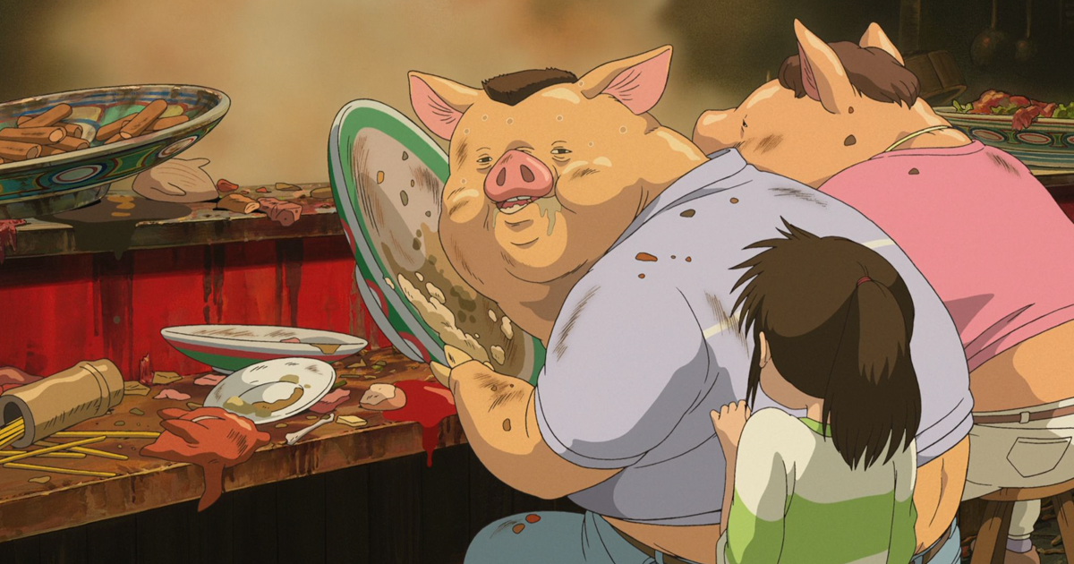 Les parents de Chihiro se transforment en cochons
