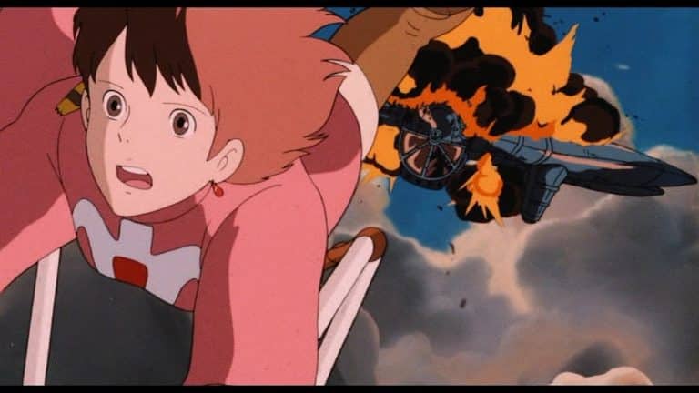 Nausicaa s'enfuyant sur son planeur